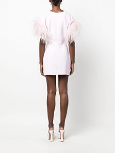 16Arlington Vanora feather-trim minidress - Roze
