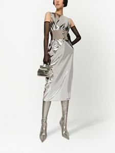 Dolce & Gabbana KIM DOLCE&GABBANA metallic midi-jurk - Zilver