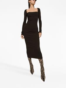 Dolce & Gabbana Mini-jurk met vierkante hals - Bruin