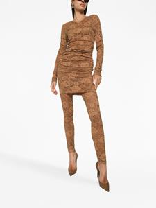 Dolce & Gabbana Semi-doorzichtige mini-jurk - Bruin