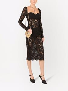 Dolce & Gabbana Semi-doorzichtige midi-jurk - Zwart