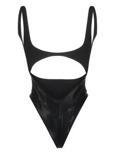 Mugler corseted cut-out swimsuit - Zwart