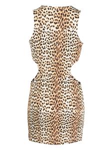 Reina Olga Fled leopard-print minidress - Beige