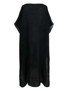 Barbara Bologna wool short-sleeve dress - Zwart