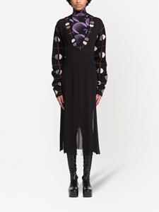 Prada Midi-jurk met bloemenprint - Zwart
