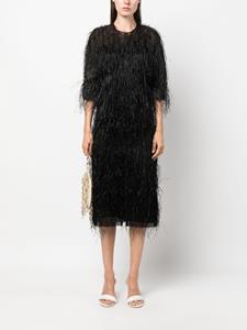 Lanvin Midi-jurk met franjes - Zwart