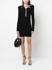 Y/Project ruffle-collar merino wool minidress - Zwart