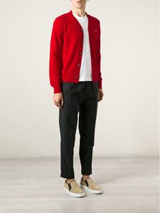 Comme Des Garçons Play embroidered heart cardigan - Rood