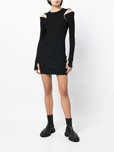 Dion Lee Geribbelde mini-jurk - Zwart