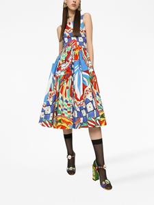Dolce & Gabbana Midi-jurk met grafische print - Blauw