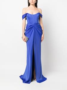 Ana Radu off-shoulder corset gown - Blauw