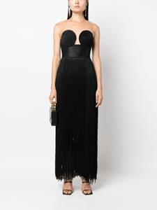 Ana Radu fringed corset-style gown - Zwart
