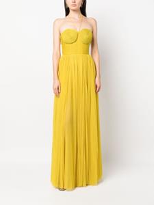 Ana Radu halterneck pleated gown - Groen