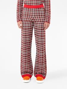 JW Anderson check-pattern logo-plaque trousers - Rood