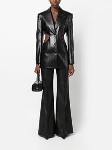 Blanca Vita faux-leather flared trousers - Zwart