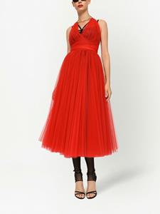 Dolce & Gabbana Midi-jurk met halternek - Rood