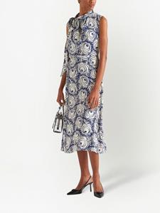Prada Midi-jurk met bloemenprint - Wit