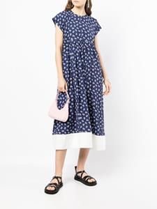 Comme Des Garçons Comme Des Garçons Midi-jurk met bloemenprint - Blauw