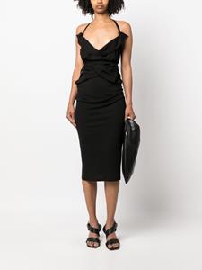 MM6 Maison Margiela Midi-jurk met halternek - Zwart