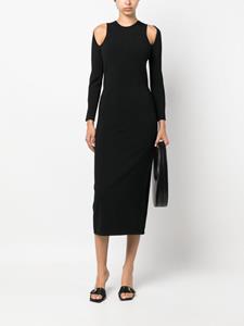 Dsquared2 cut-out ribbed-knit midi dress - Zwart