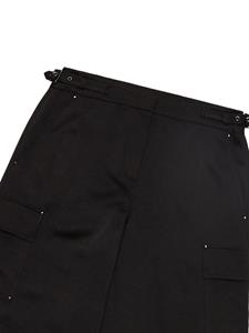 Jason Wu wide-leg satin cargo trousers - Zwart
