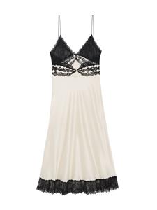 Saint Laurent Midi-jurk met kant - Wit