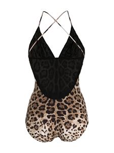 Dolce & Gabbana Badpak met luipaardprint - Bruin