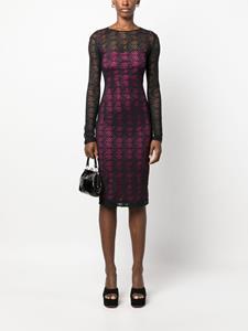 Versace sheer long-sleeved dress - Zwart