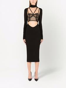 Dolce & Gabbana Midi-jurk met uitgesneden detail - Zwart
