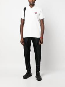 Moncler logo-embroidered cotton polo shirt - Wit