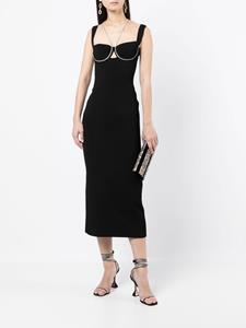 Galvan London Midi-jurk verfraaid met kristallen - Zwart