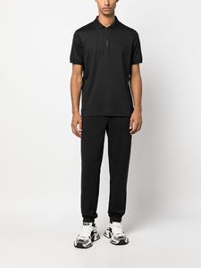 Calvin Klein logo-patch zip-up polo shirt - Zwart