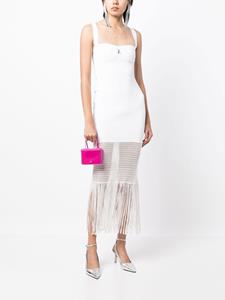 Galvan London Midi-jurk met franje - Wit