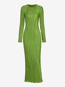 Zaful Plisse Textured Lettuce Hem Maxi Slinky Party Dress
