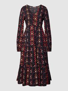 Christian Berg Woman Midi-jurk van pure viscose met all-over motief