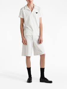 Prada Poloshirt met logoplakkaat - Wit