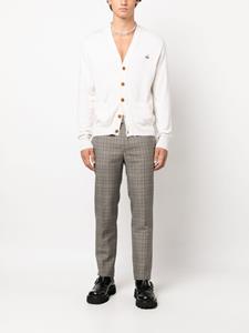 Vivienne Westwood Orb-embroidered cotton-cashmere cardigan - Beige
