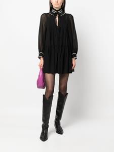 SANDRO Mini-jurk met gesmockt vlak - Zwart