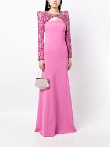 Jenny Packham Maya embellished cape gown - Roze