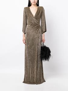 Jenny Packham Luna wrap chiffon gown - Goud