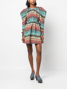 La DoubleJ Biennale abstract-pattern minidress - Blauw