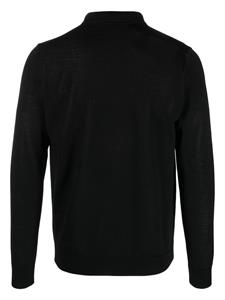 Cenere GB long-sleeve merino-wool polo shirt - Zwart