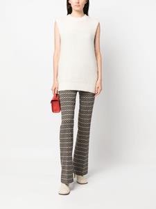 Luisa Cerano geometric-pattern flared trousers - Bruin