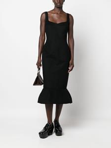 Marni flared-hem sleeveless midi dress - Zwart