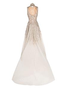 Saiid Kobeisy crystal-embellished open-back gown - Wit