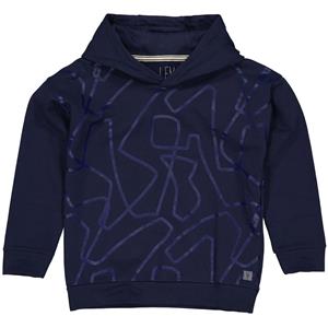 LEVV Little Jongens sweater - Gilius - AOP streep donker blauw