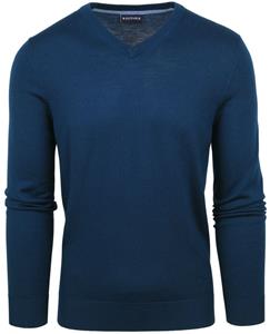 Suitable Merino Pullover V-Ausschnitt Indigo Blau
