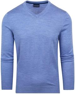 Suitable Merino Pullover V-Ausschnitt Hellblau