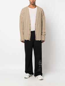 MM6 Maison Margiela V-neck cabel-knit cardigan - Beige