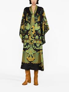 La DoubleJ Magnifico silk midi dress - Zwart